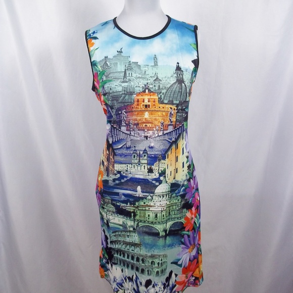 Just Love Unique Scenic Print Dress Sleeveless - Picture 4 of 8